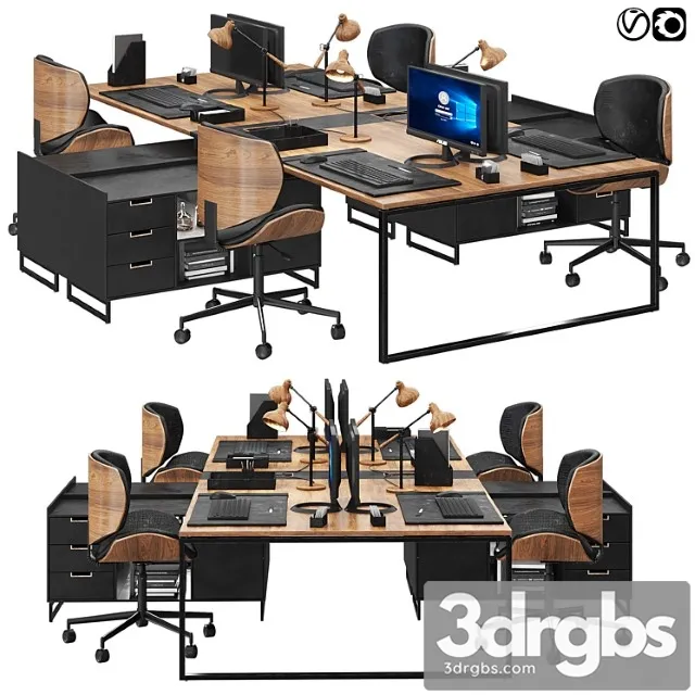 Office furniture set 02 2 3dsmax Download