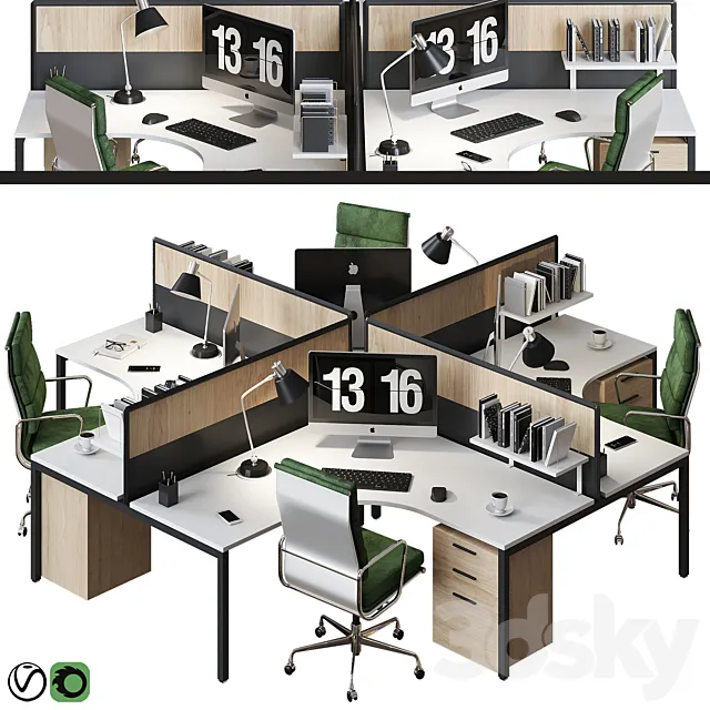 office furniture set 10 3DSMax File