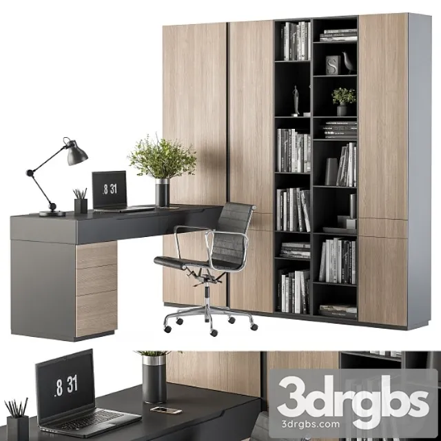 Office furniture wardrobe and table – home office 36 2 3dsmax Download