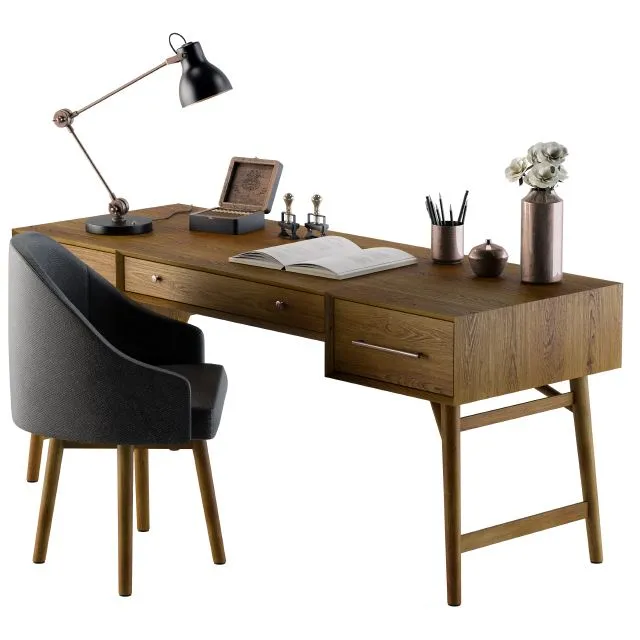 Office Neoclassic Desk for Home 3dsMax Model