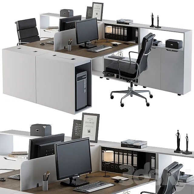 Office set White Formal 3ds Max