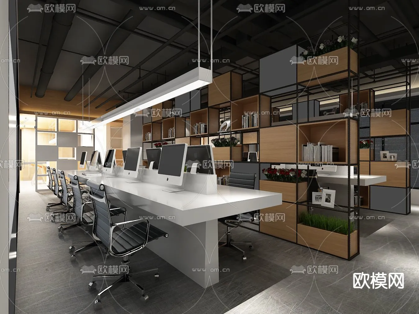 Office Space 3D Scenes – Office Room 3D Blocks – 001 – VRAY Render