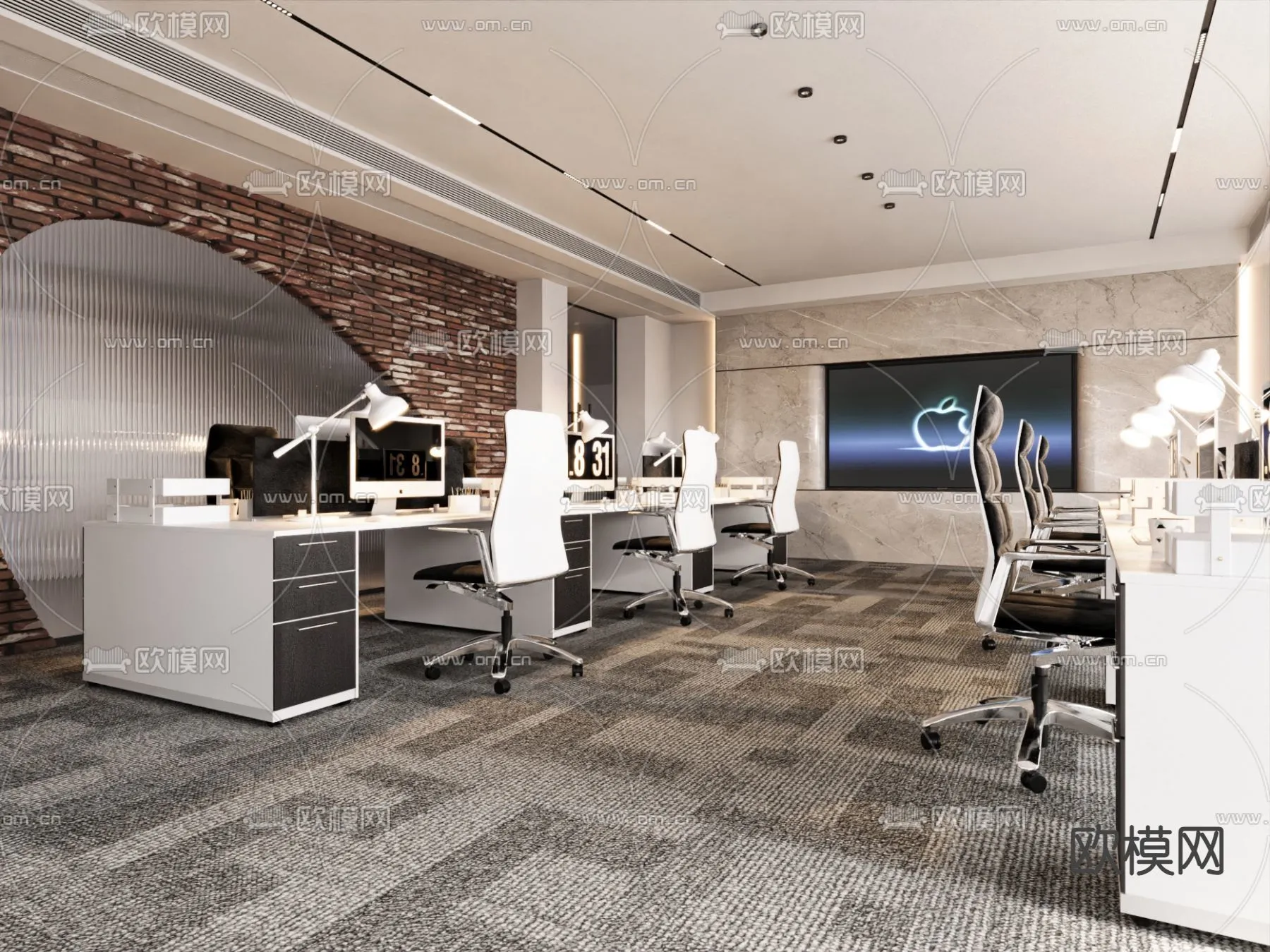 Office Space 3D Scenes – Office Room 3D Blocks – 002 – CORONA Render