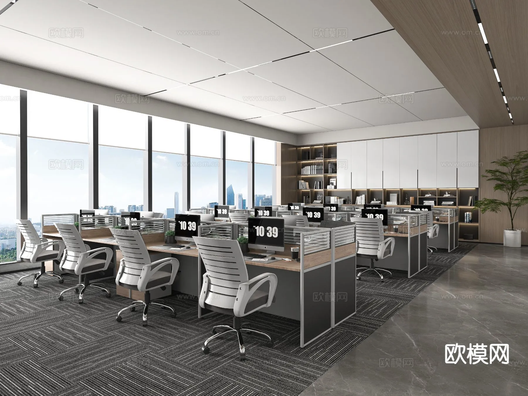Office Space 3D Scenes – Office Room 3D Blocks – 005 – VRAY Render