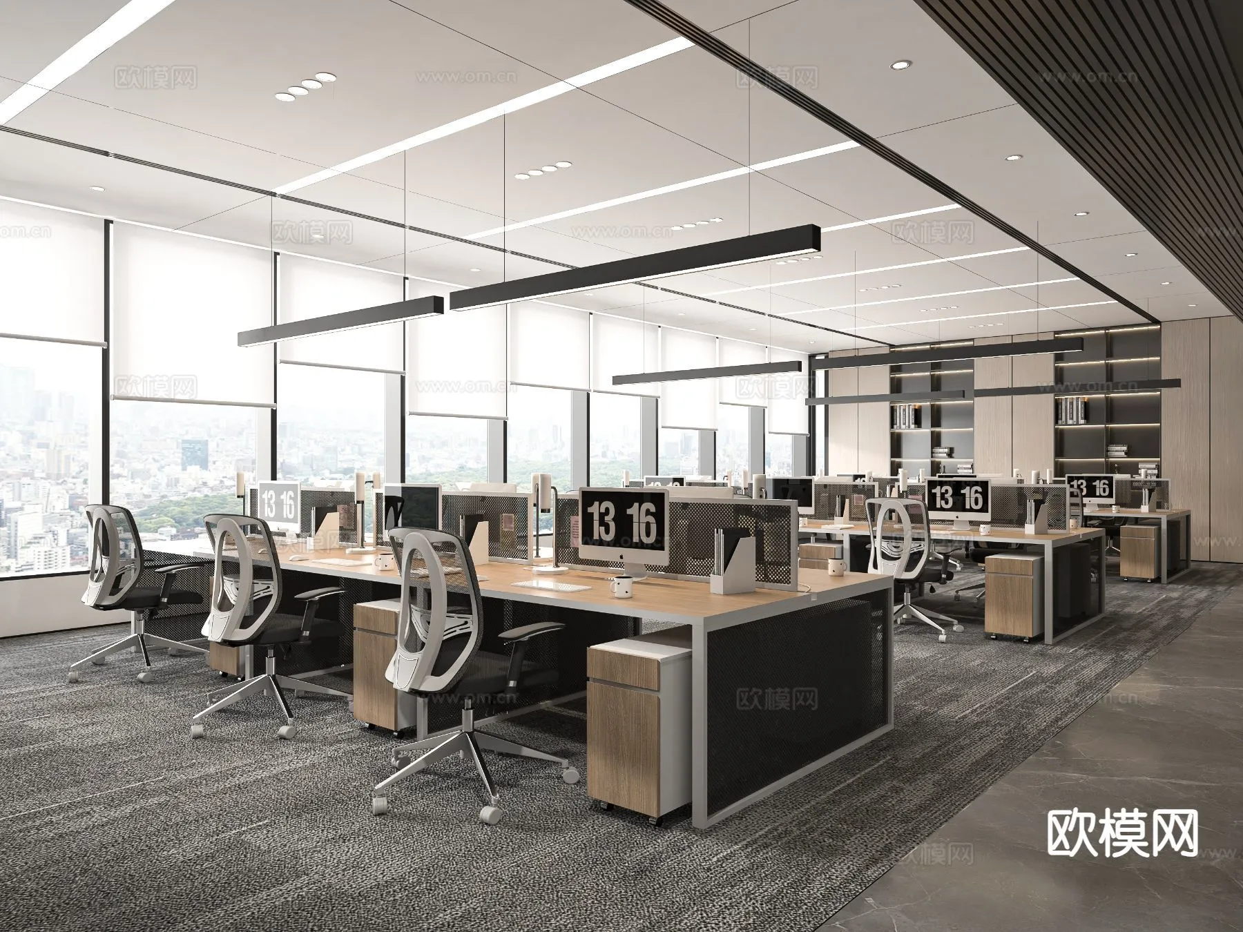Office Space 3D Scenes – Office Room 3D Blocks – 006 – VRAY Render
