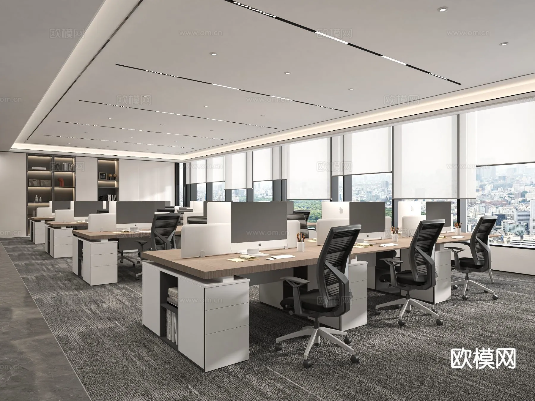 Office Space 3D Scenes – Office Room 3D Blocks – 008 – VRAY Render