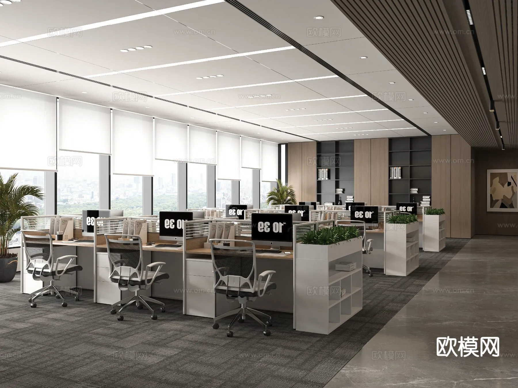Office Space 3D Scenes – Office Room 3D Blocks – 010 – VRAY Render