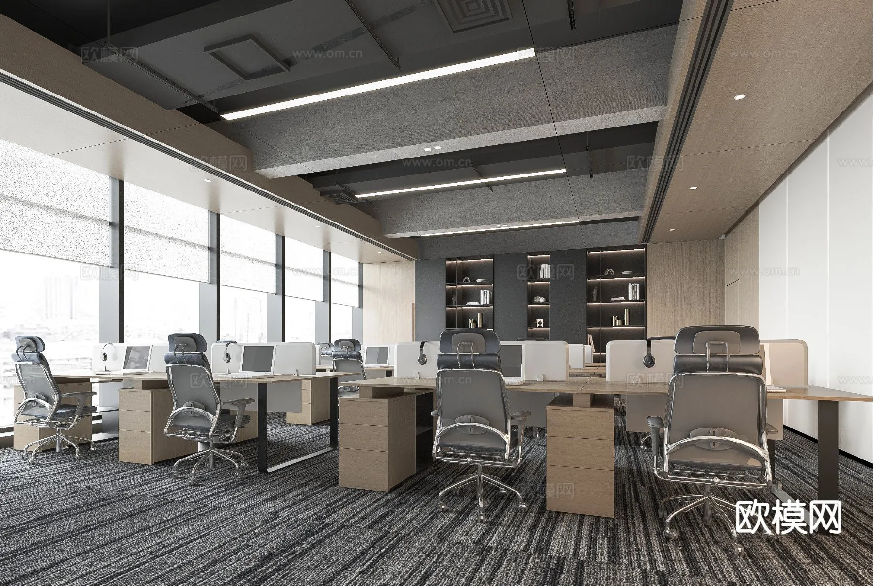 Office Space 3D Scenes – Office Room 3D Blocks – 013 – VRAY Render