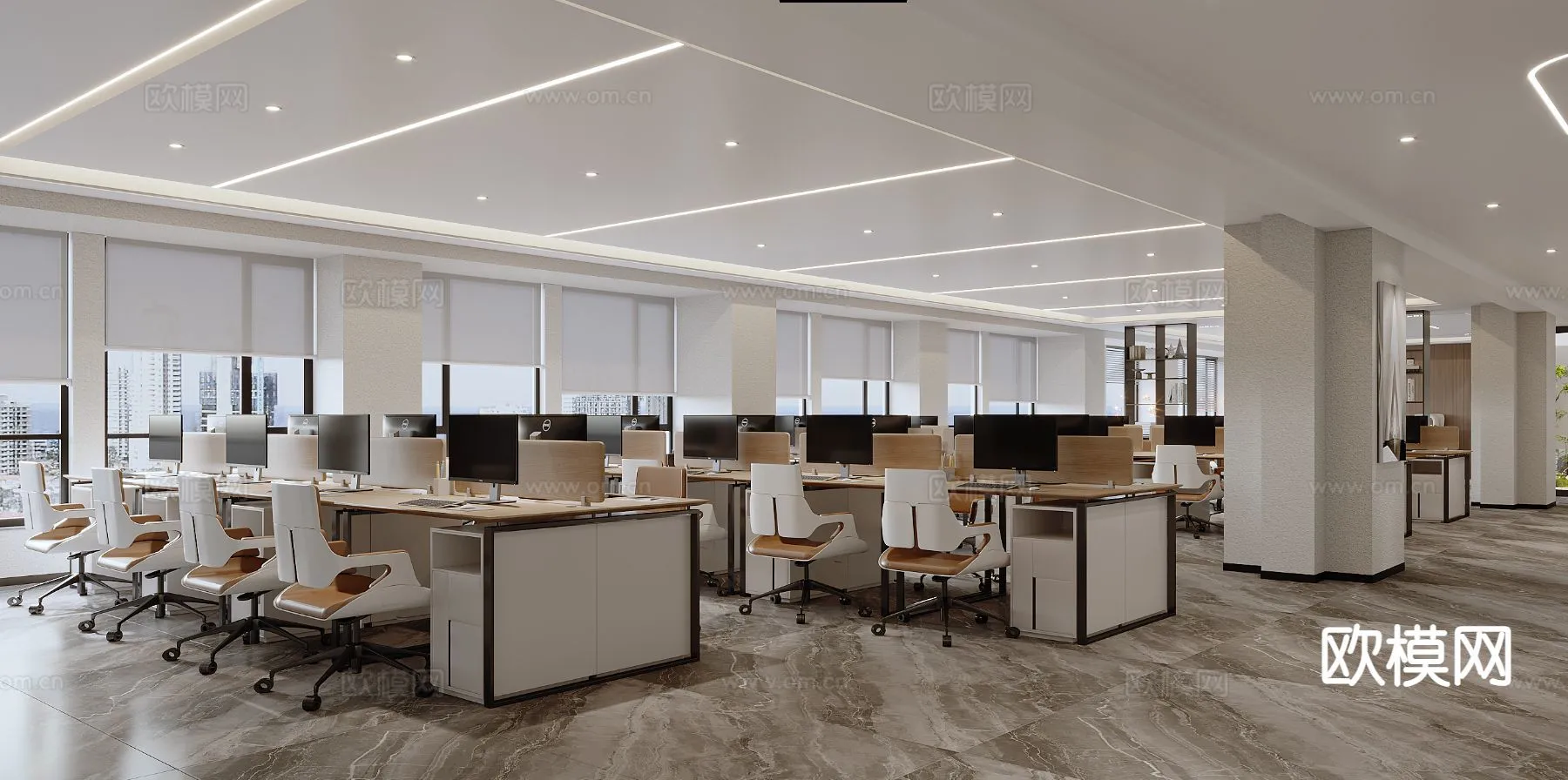 Office Space 3D Scenes – Office Room 3D Blocks – 014 – VRAY Render