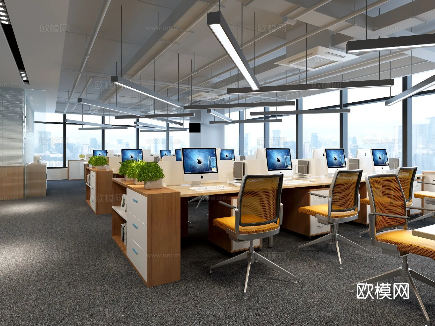 Office Space 3D Scenes – Office Room 3D Blocks – 016 – VRAY Render