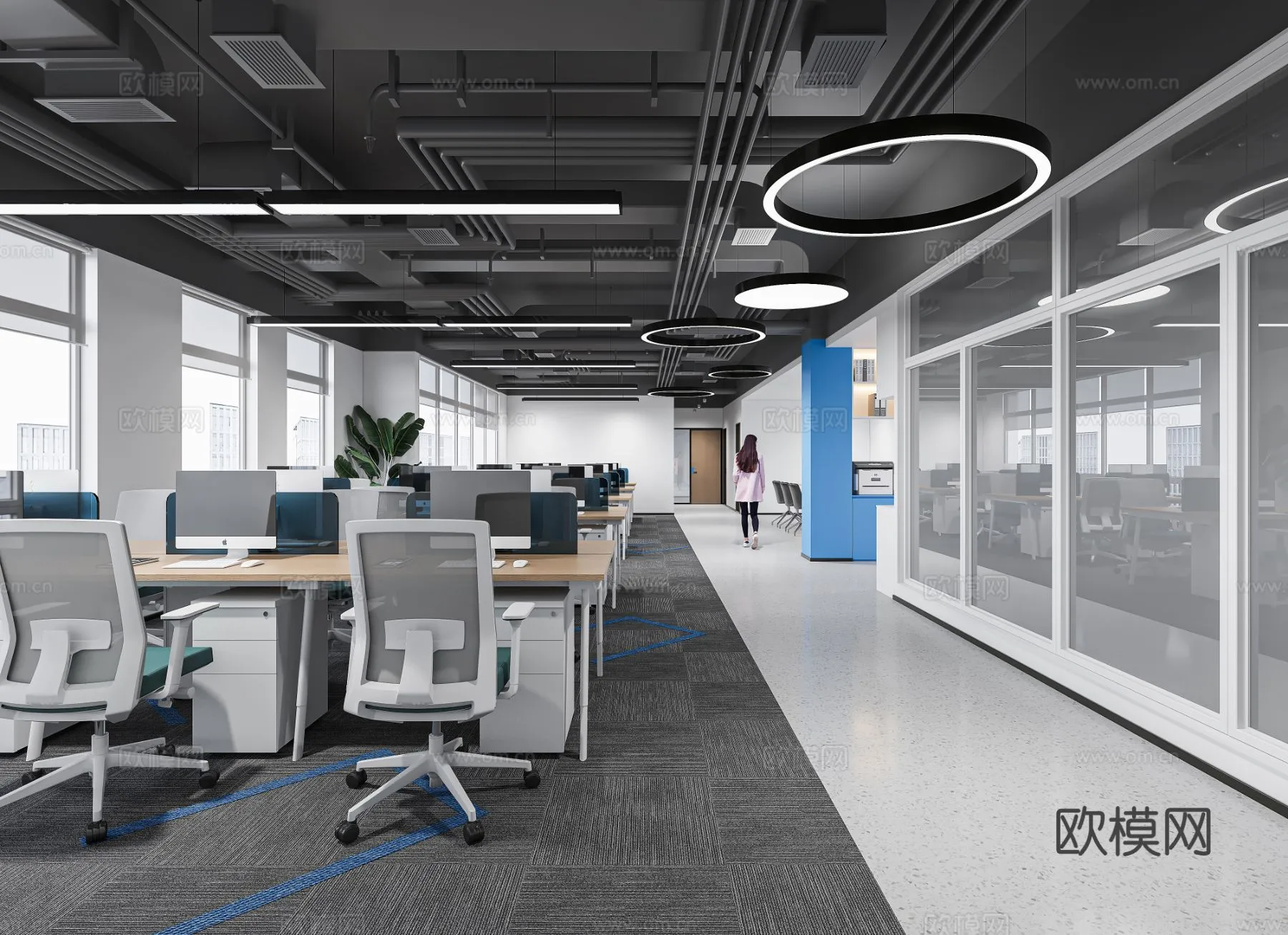 Office Space 3D Scenes – Office Room 3D Blocks – 017 – CORONA Render
