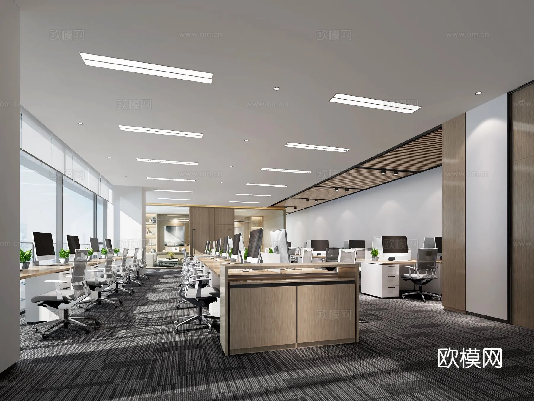 Office Space 3D Scenes – Office Room 3D Blocks – 019 – VRAY Render
