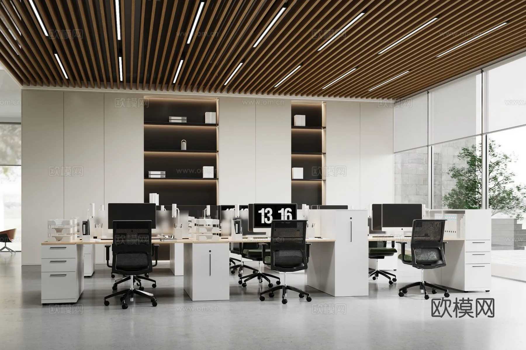 Office Space 3D Scenes – Office Room 3D Blocks – 020 – CORONA Render