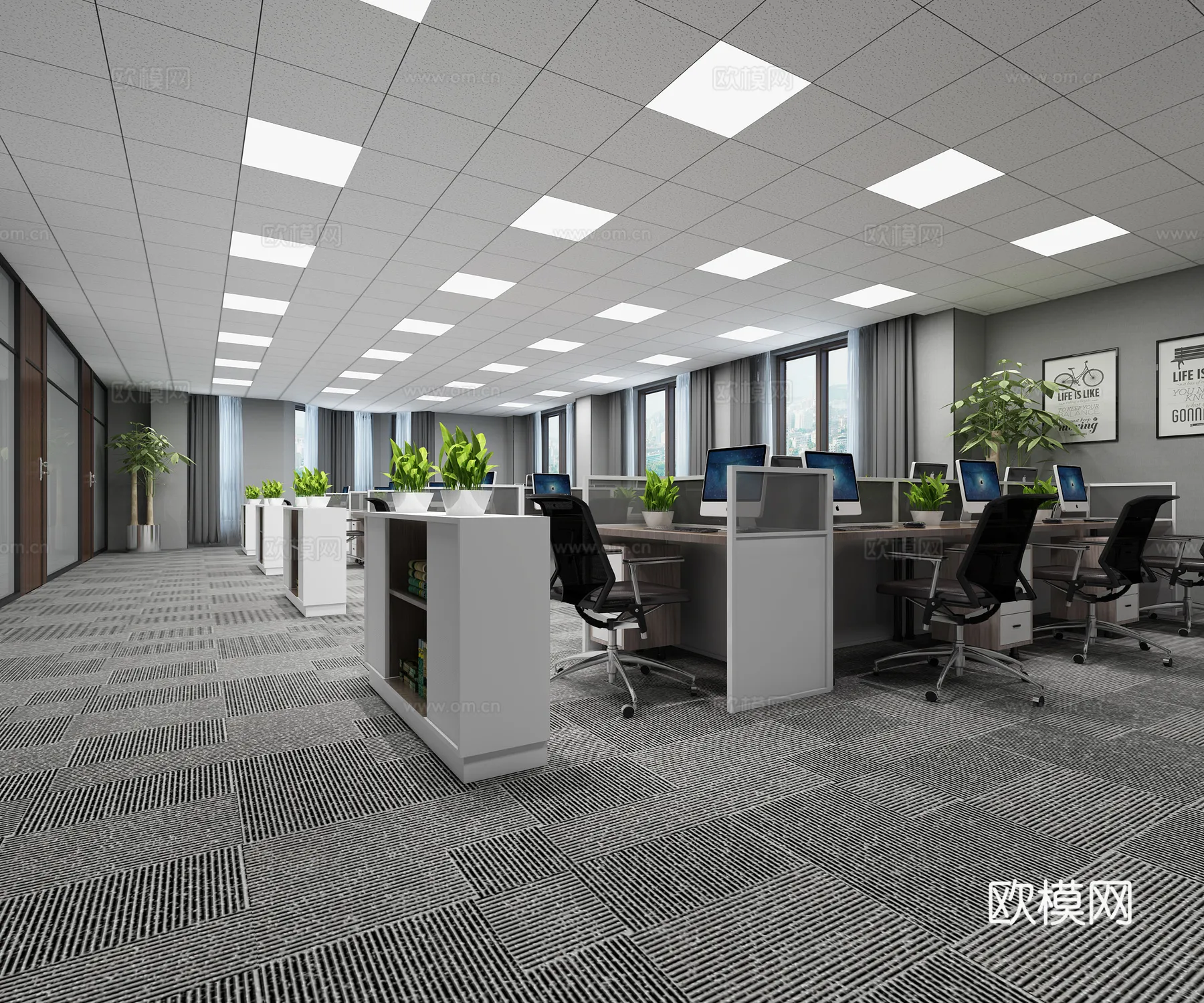 Office Space 3D Scenes – Office Room 3D Blocks – 024 – VRAY Render