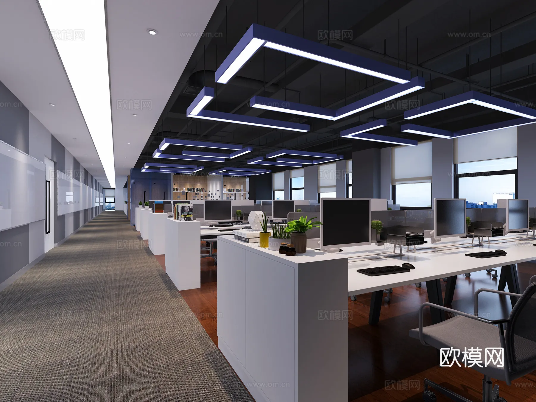 Office Space 3D Scenes – Office Room 3D Blocks – 025 – VRAY Render