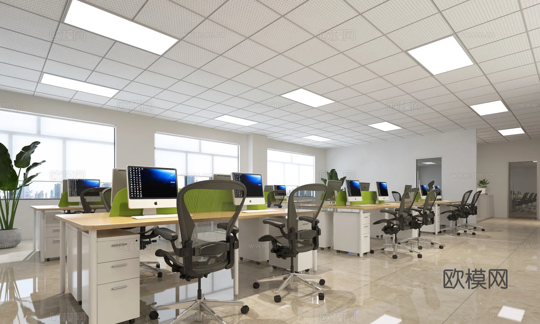 Office Space 3D Scenes – Office Room 3D Blocks – 026 – VRAY Render