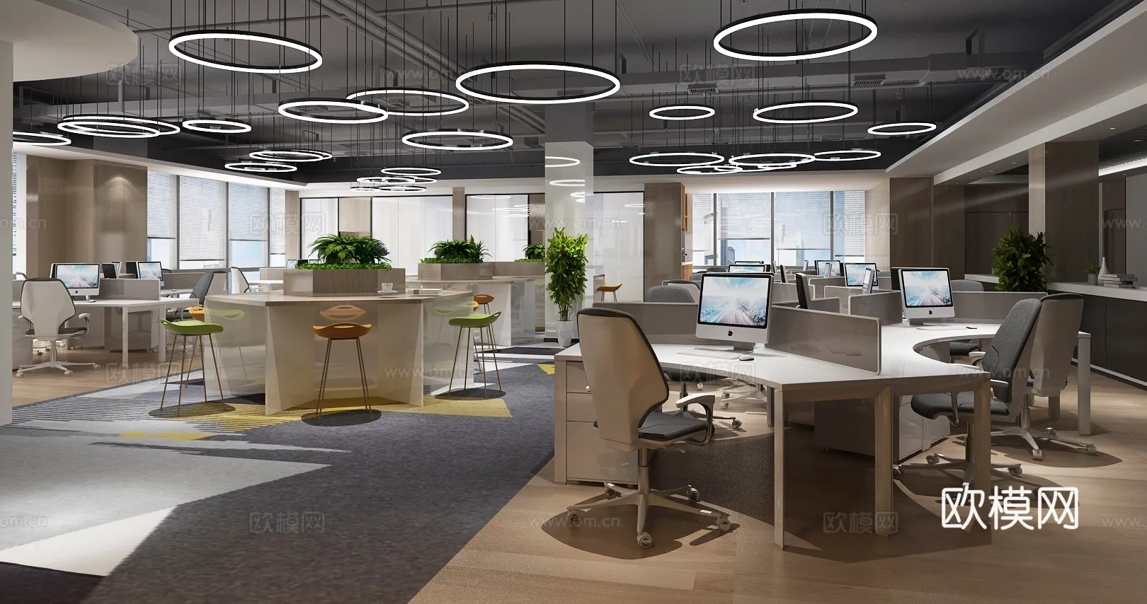 Office Space 3D Scenes – Office Room 3D Blocks – 027 – VRAY Render