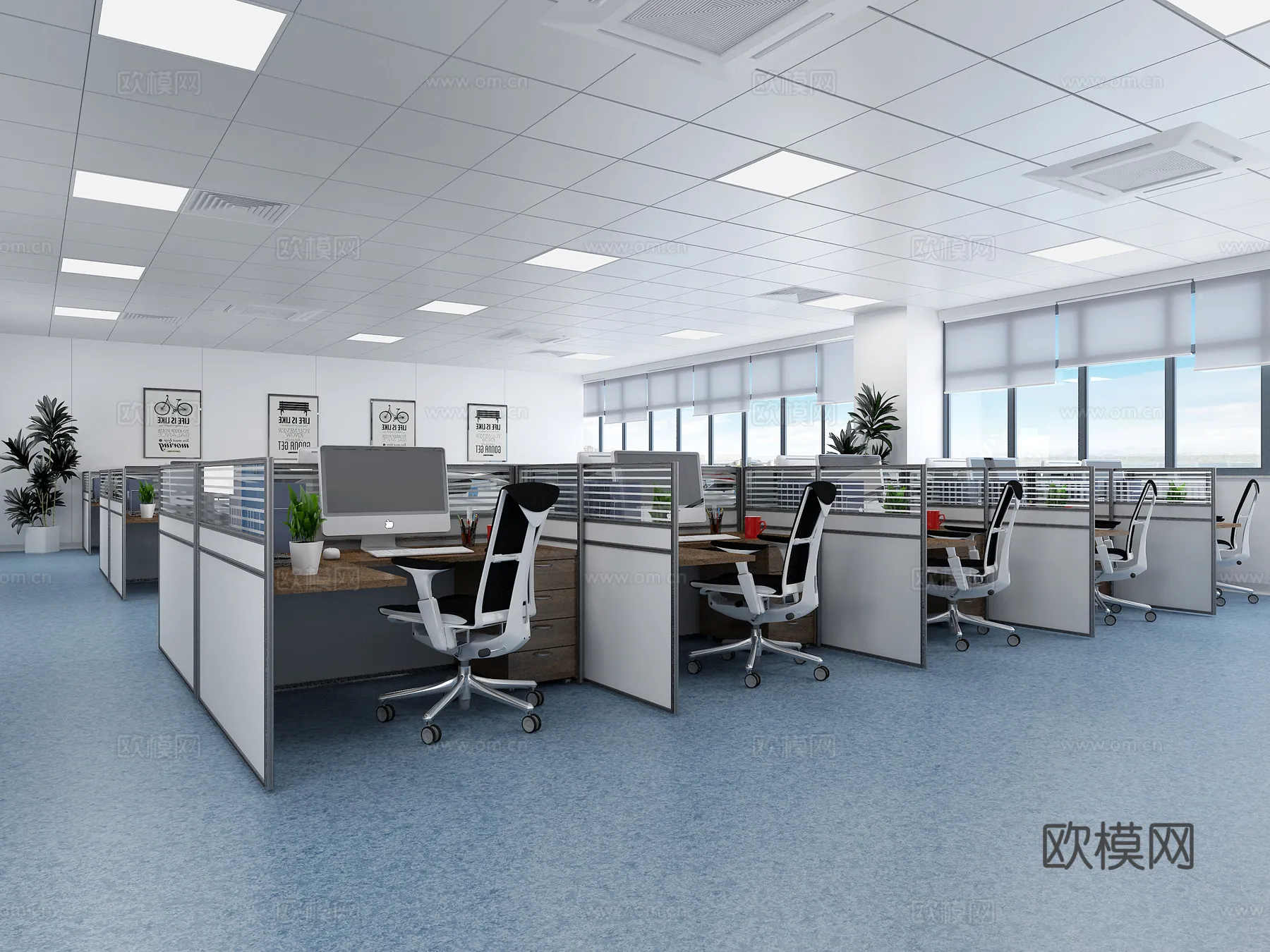 Office Space 3D Scenes – Office Room 3D Blocks – 029 – VRAY Render