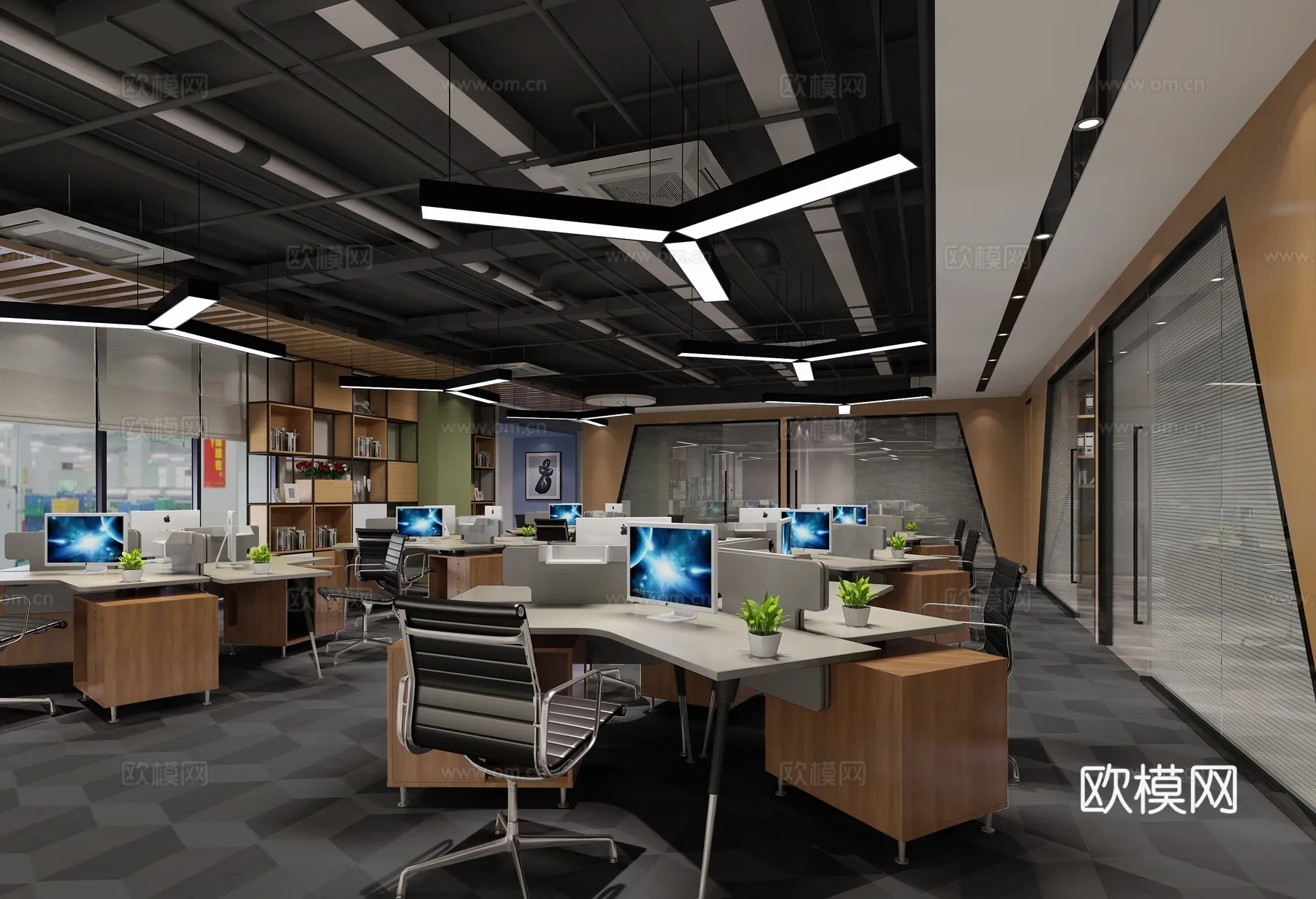 Office Space 3D Scenes – Office Room 3D Blocks – 031 – VRAY Render