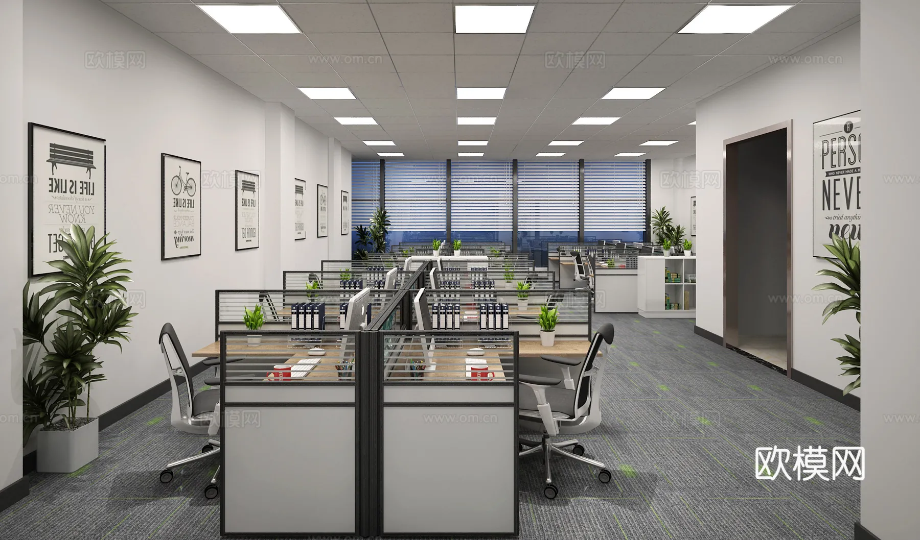 Office Space 3D Scenes – Office Room 3D Blocks – 032 – VRAY Render
