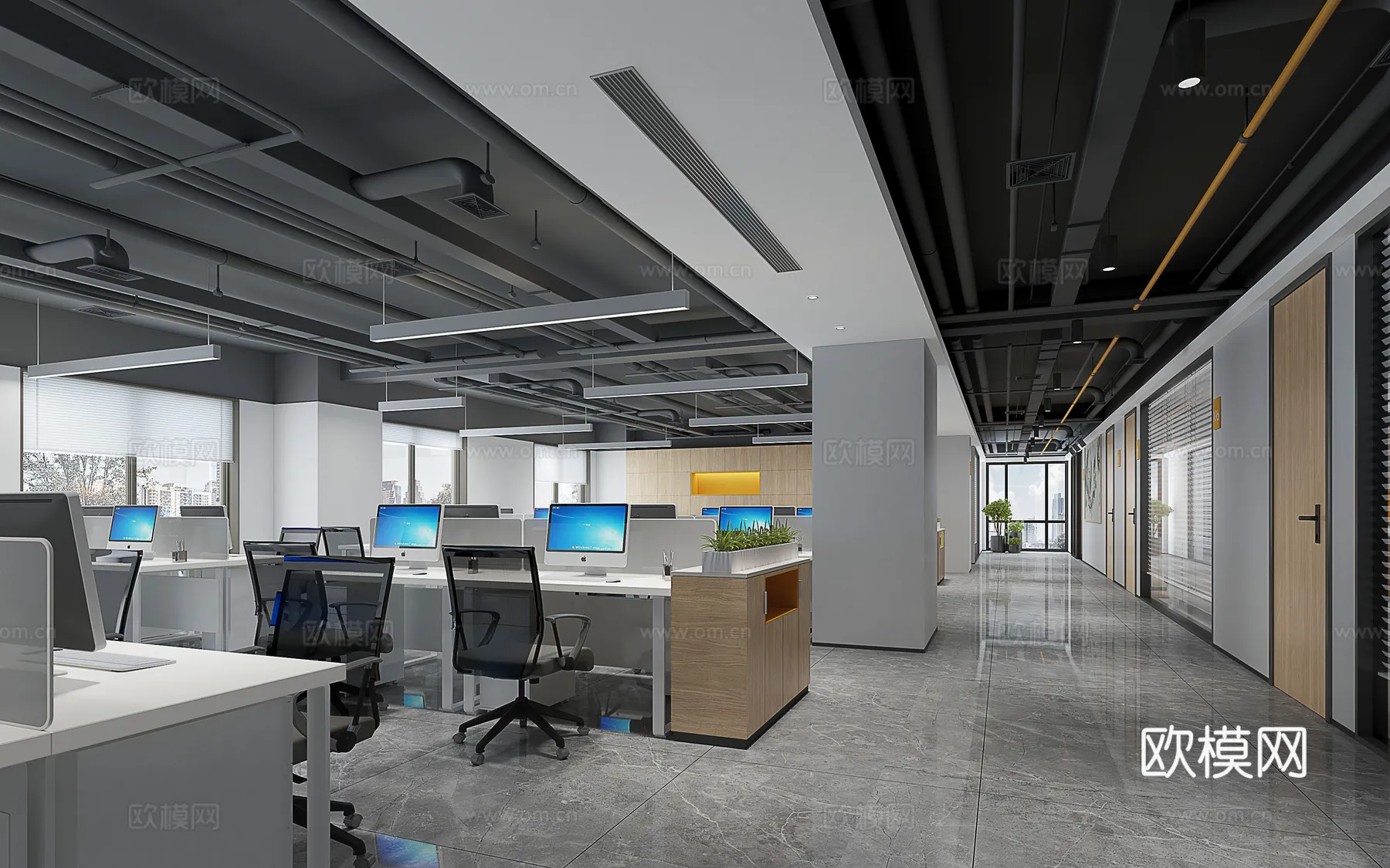 Office Space 3D Scenes – Office Room 3D Blocks – 033 – VRAY Render