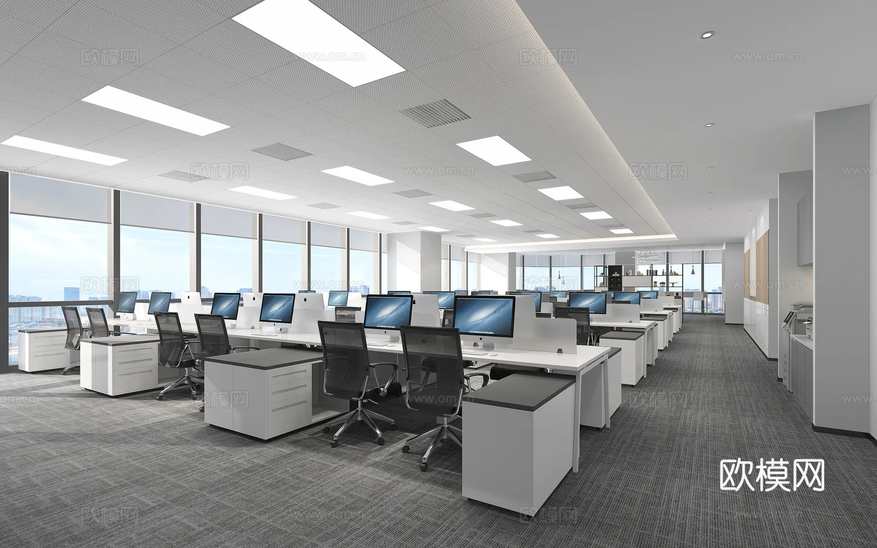 Office Space 3D Scenes – Office Room 3D Blocks – 034 – VRAY Render