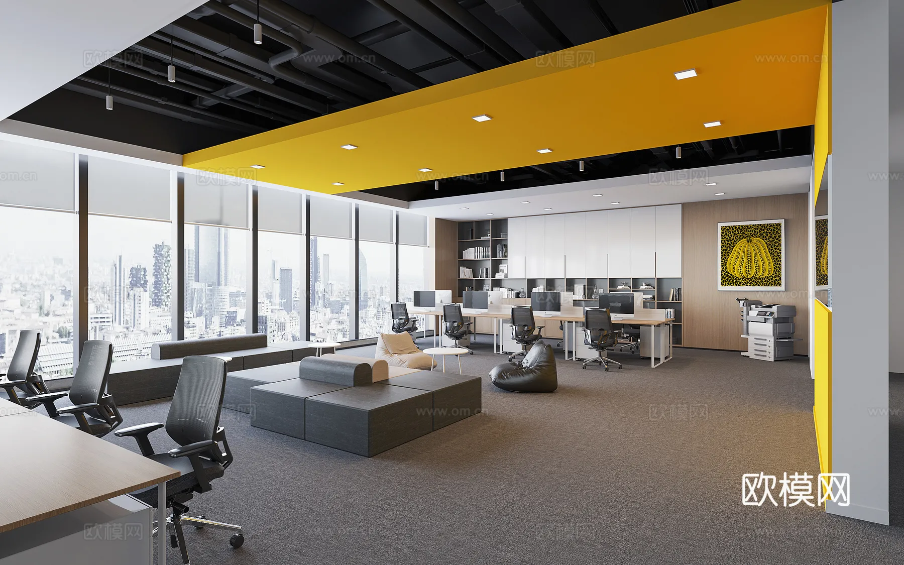Office Space 3D Scenes – Office Room 3D Blocks – 035 – VRAY Render