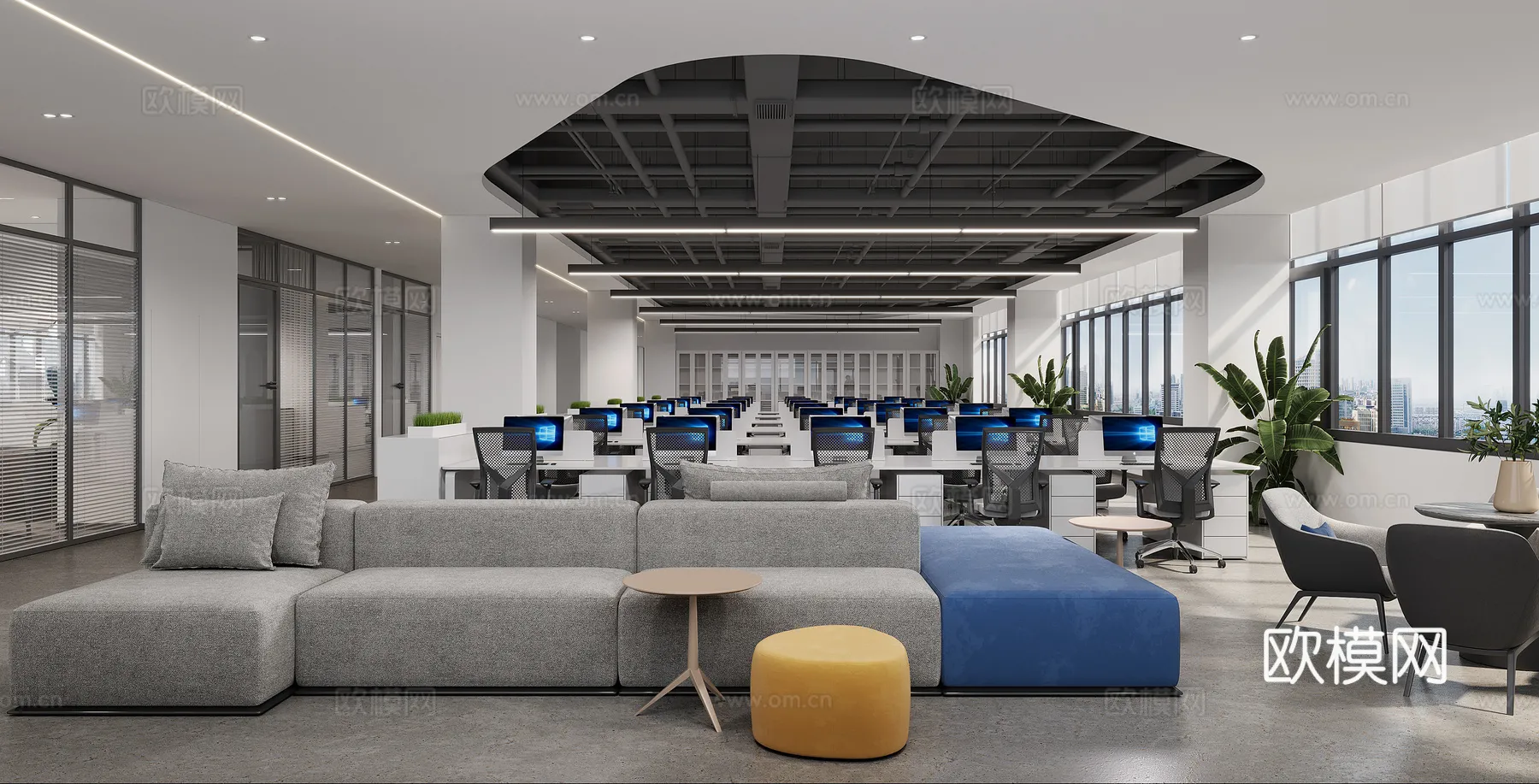 Office Space 3D Scenes – Office Room 3D Blocks – 036 – CORONA Render