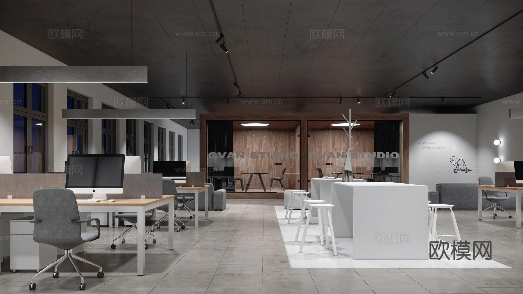 Office Space 3D Scenes – Office Room 3D Blocks – 038 – VRAY Render