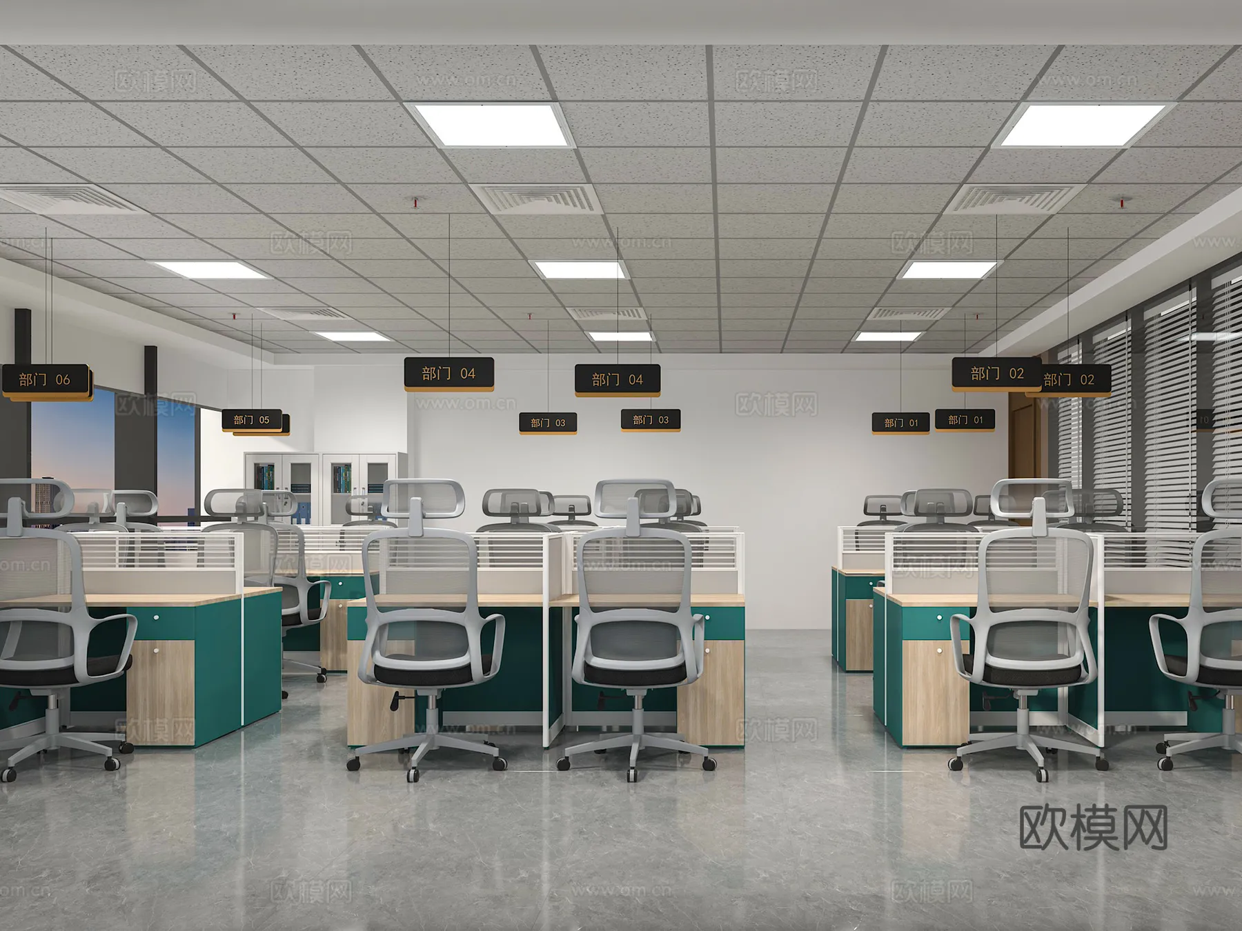 Office Space 3D Scenes – Office Room 3D Blocks – 040 – VRAY Render