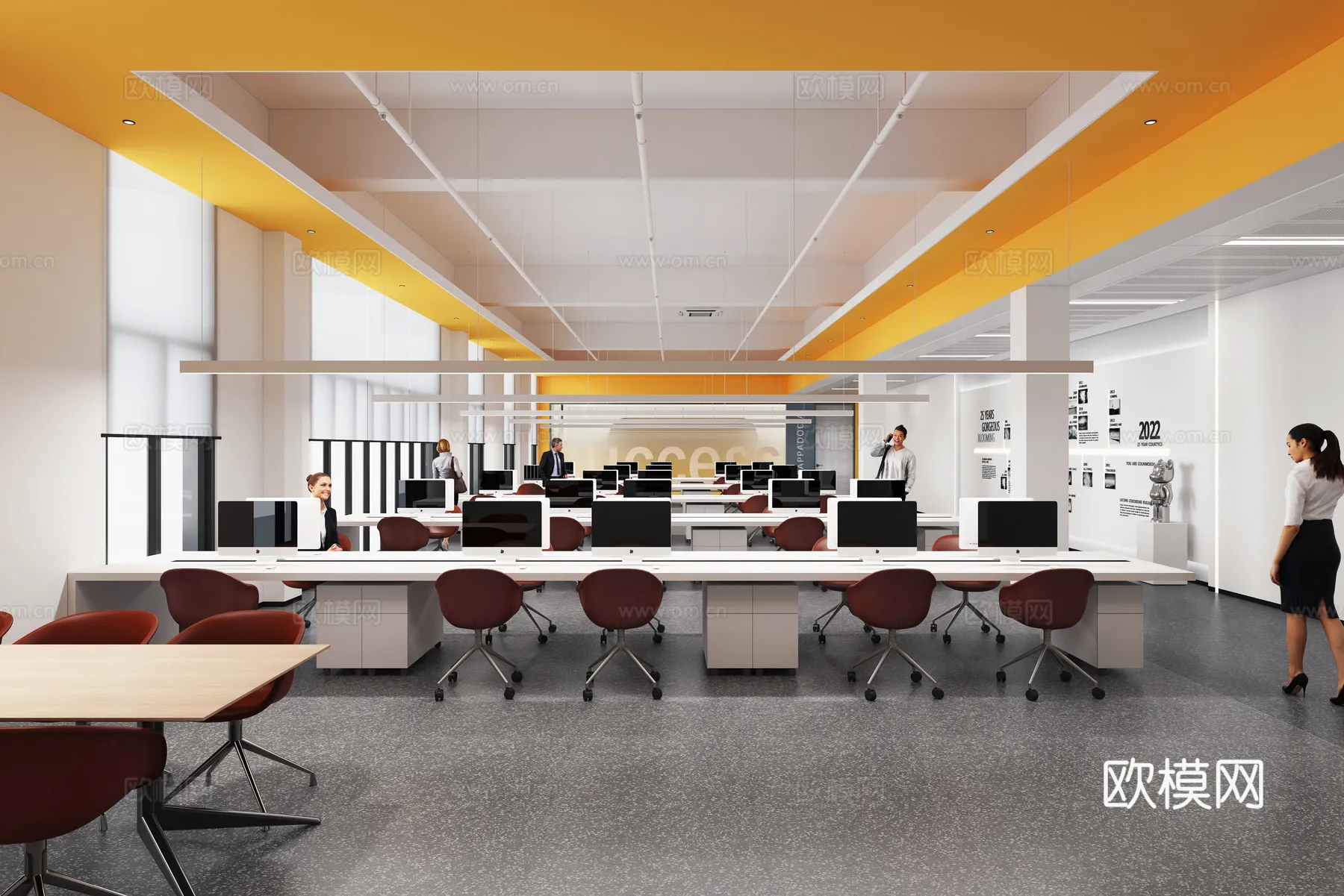 Office Space 3D Scenes – Office Room 3D Blocks – 041 – VRAY Render