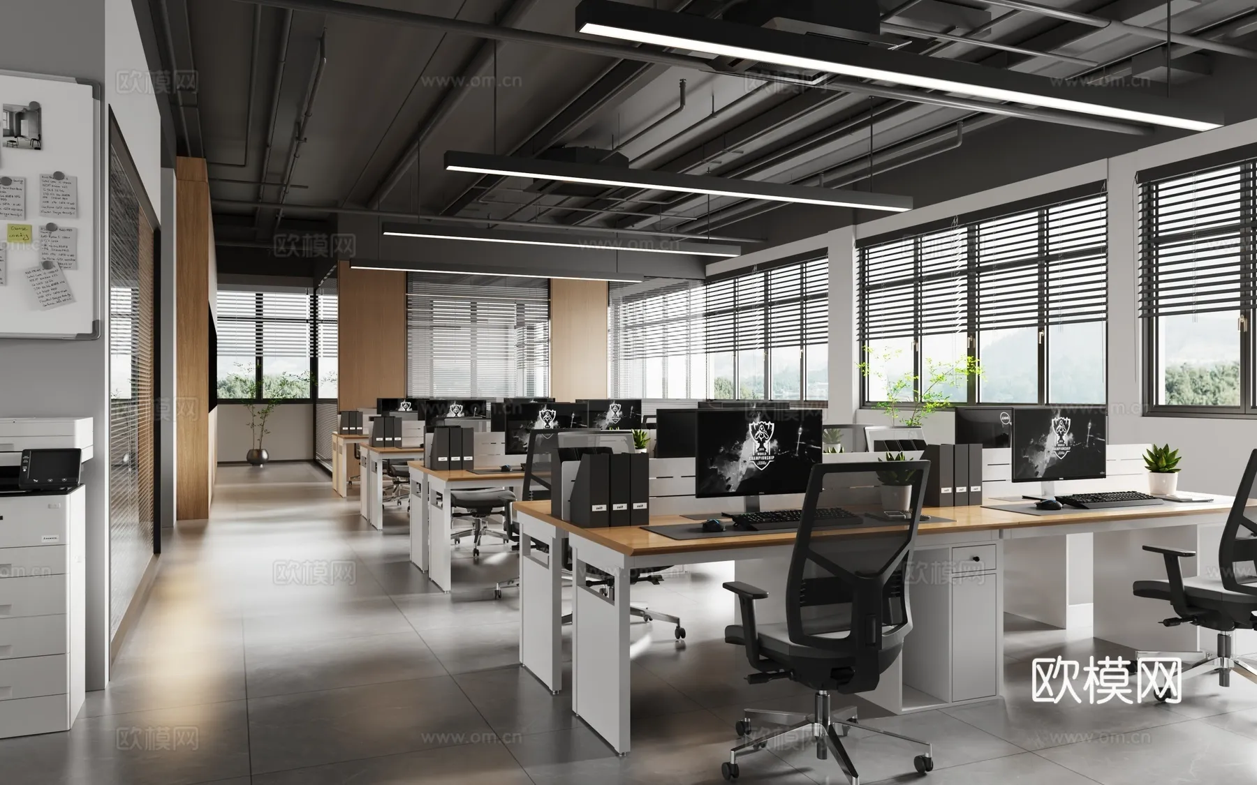 Office Space 3D Scenes – Office Room 3D Blocks – 042 – VRAY Render