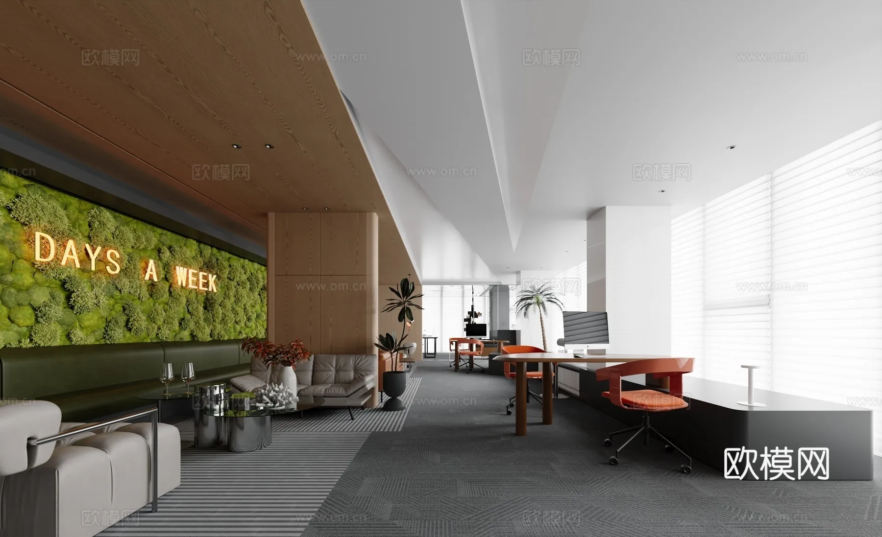 Office Space 3D Scenes – Office Room 3D Blocks – 043 – CORONA Render