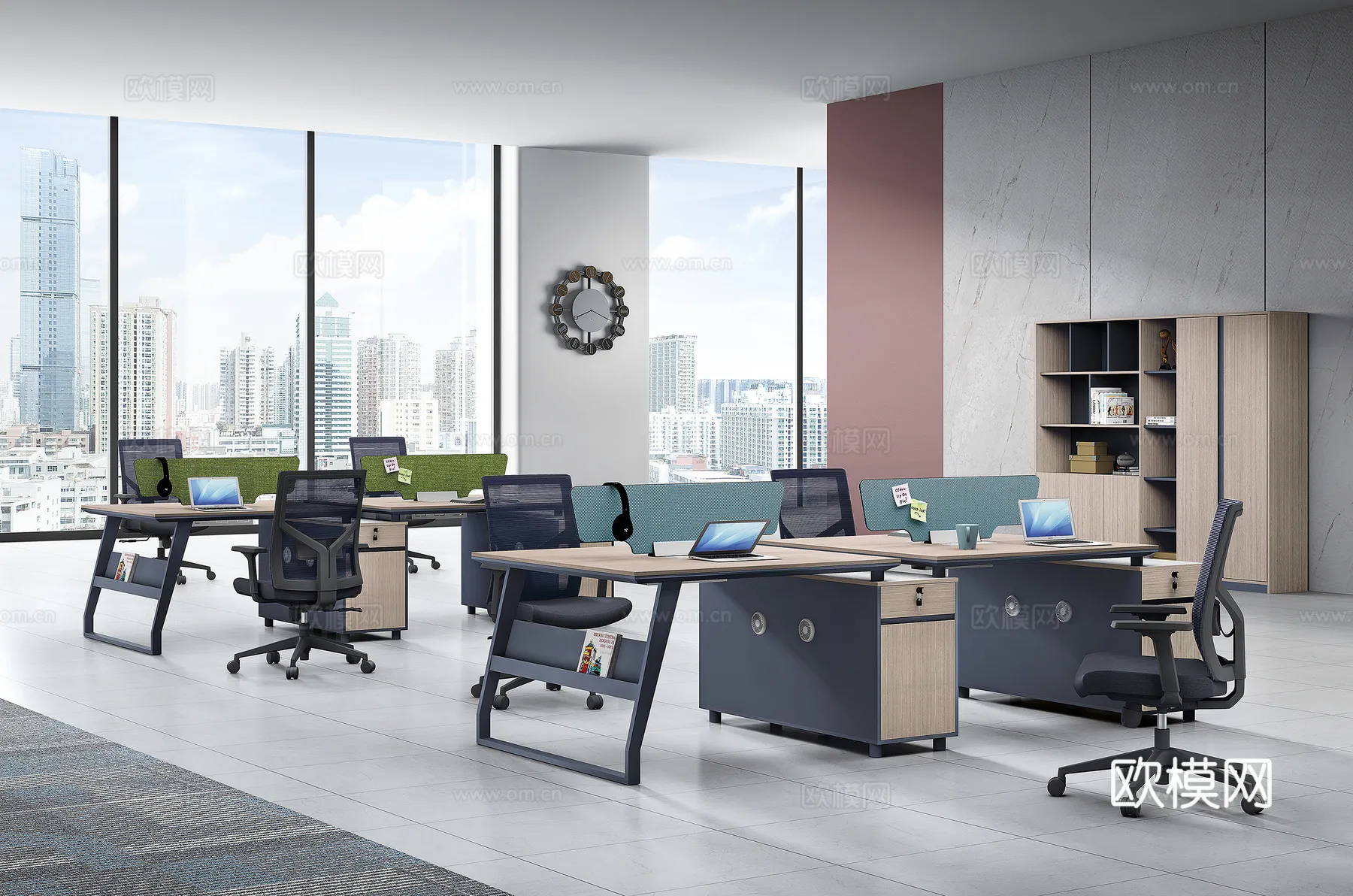 Office Space 3D Scenes – Office Room 3D Blocks – 044 – VRAY Render