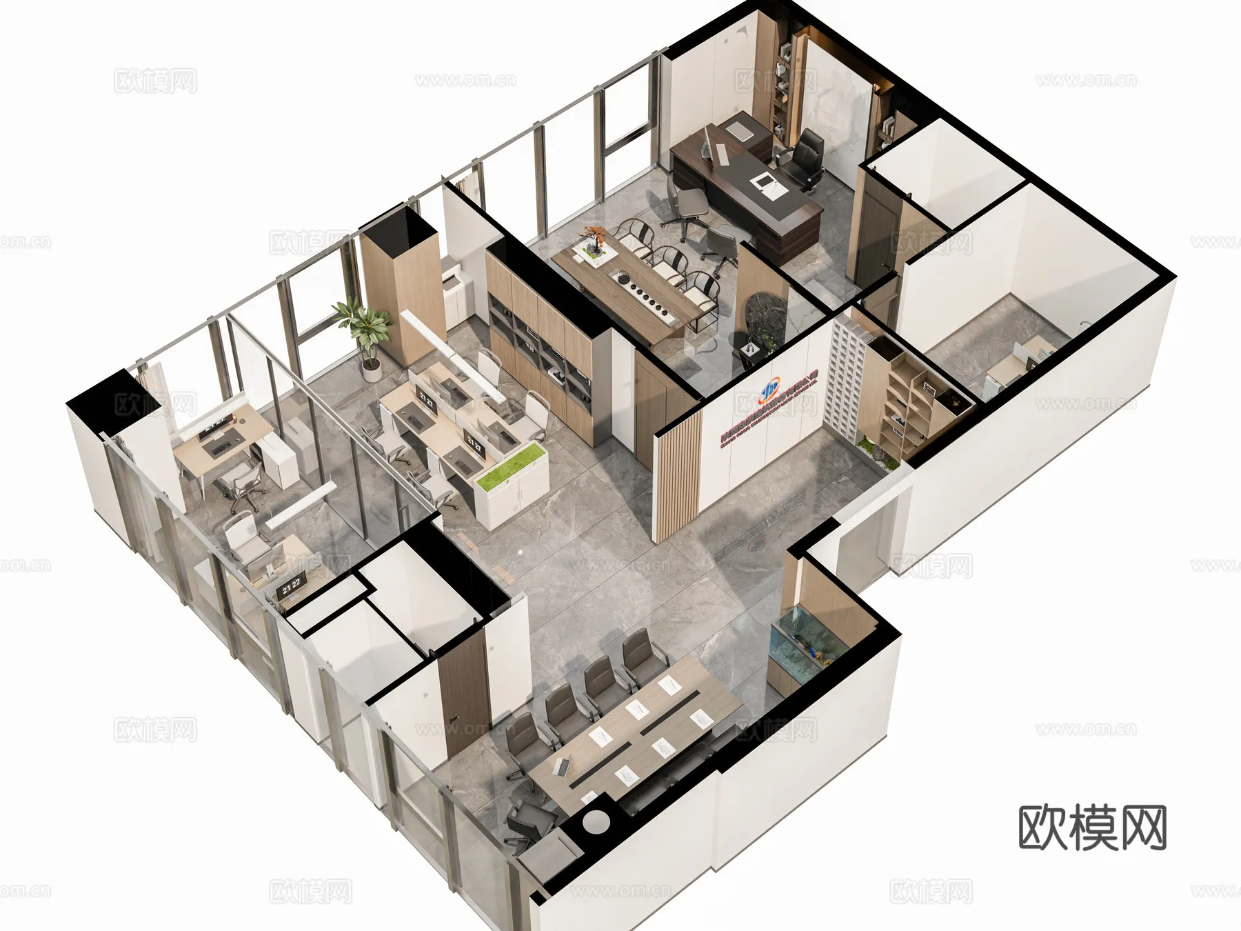 Office Space 3D Scenes – Office Room 3D Blocks – 046 – VRAY Render