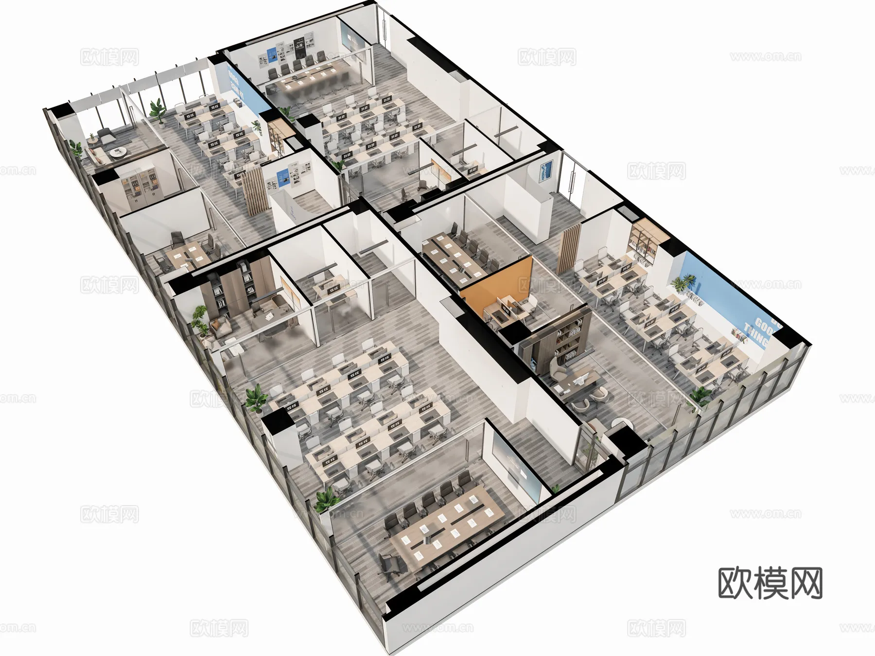 Office Space 3D Scenes – Office Room 3D Blocks – 047 – VRAY Render