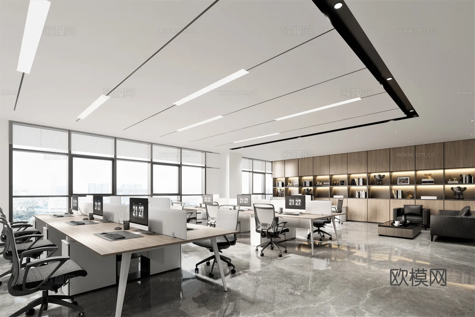 Office Space 3D Scenes – Office Room 3D Blocks – 048 – VRAY Render