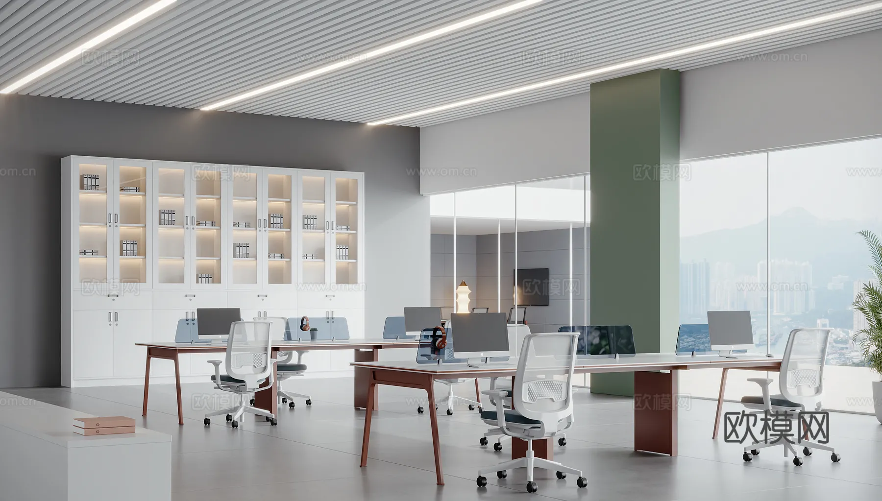 Office Space 3D Scenes – Office Room 3D Blocks – 050 – CORONA Render