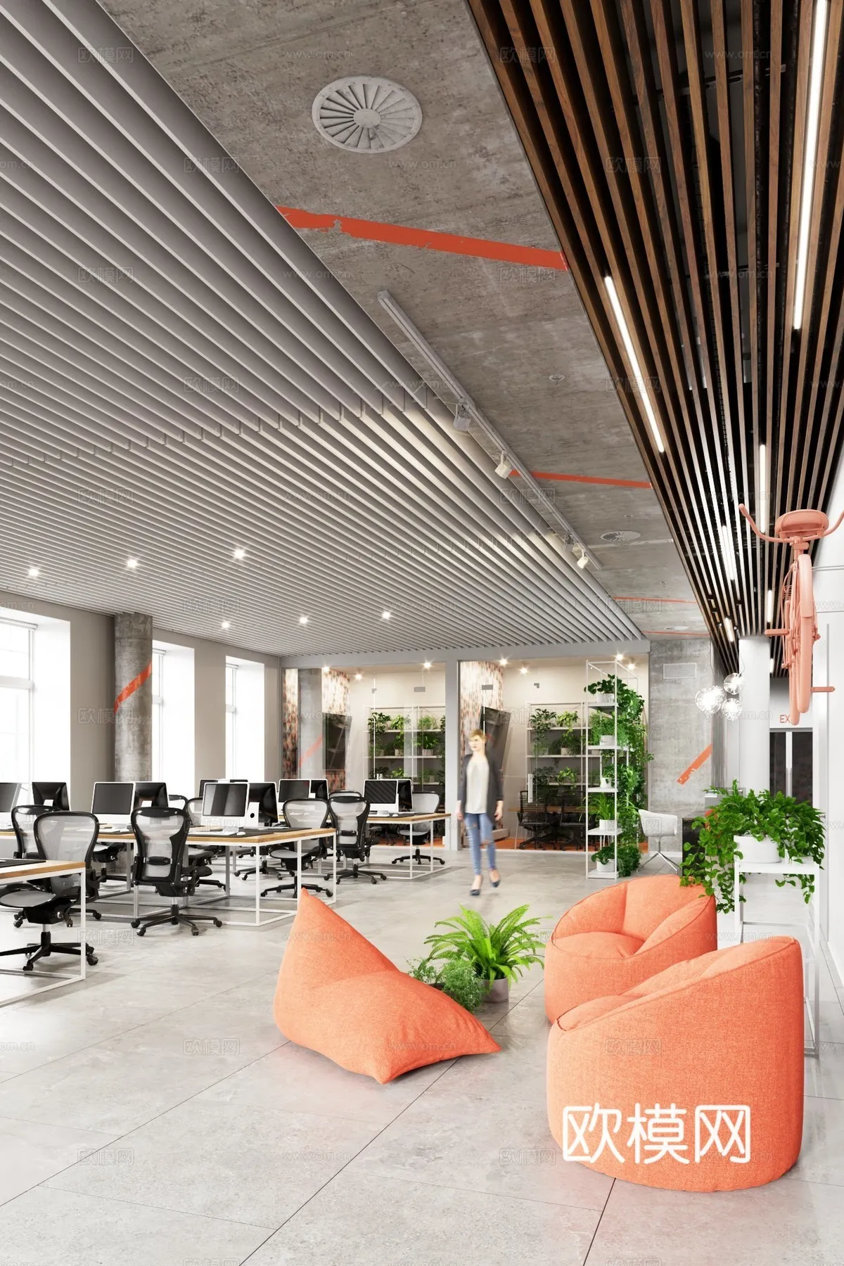 Office Space 3D Scenes – Office Room 3D Blocks – 053 – VRAY Render