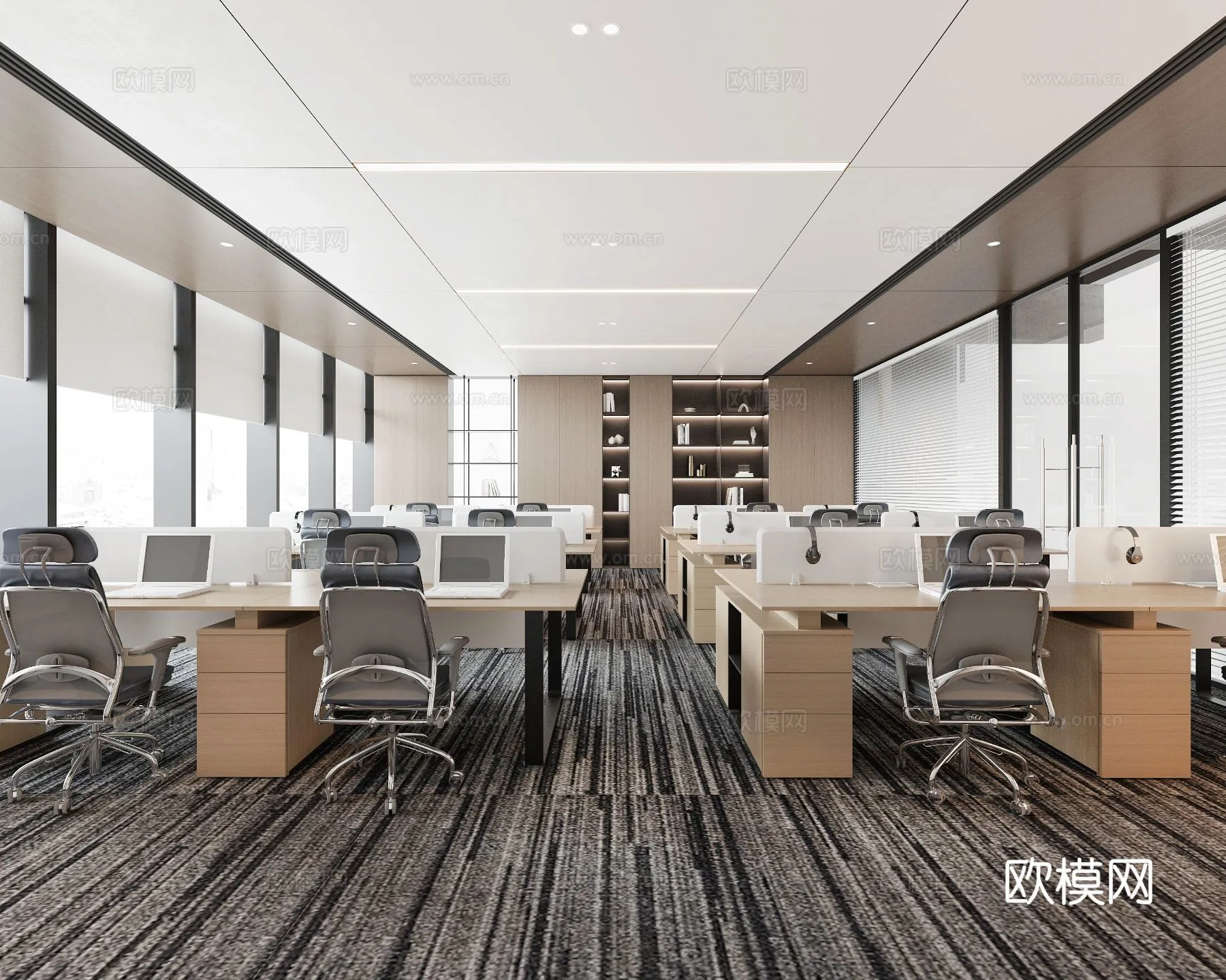 Office Space 3D Scenes – Office Room 3D Blocks – 055 – VRAY Render