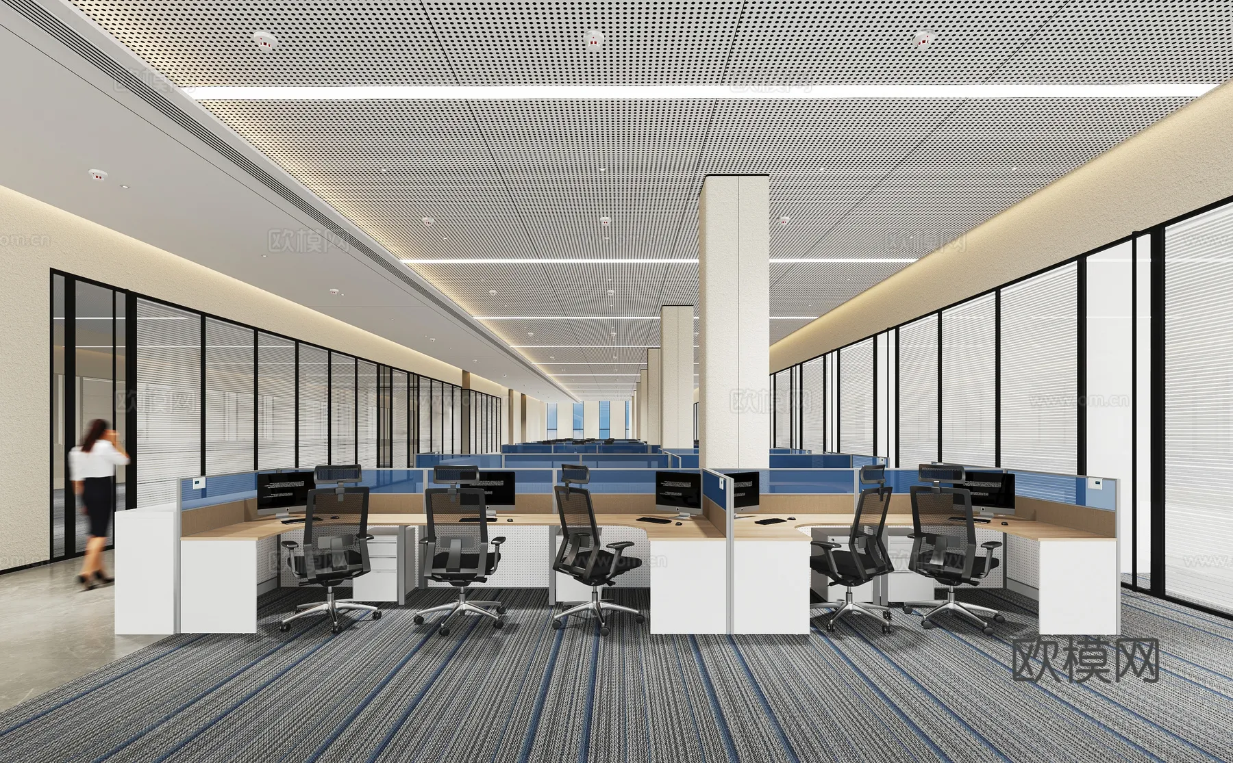 Office Space 3D Scenes – Office Room 3D Blocks – 057 – VRAY Render