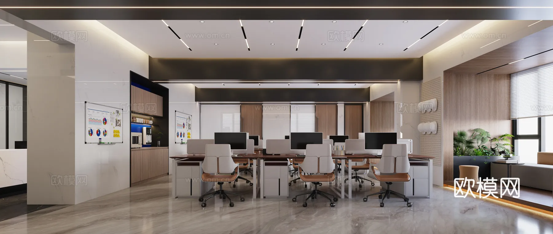 Office Space 3D Scenes – Office Room 3D Blocks – 058 – CORONA Render
