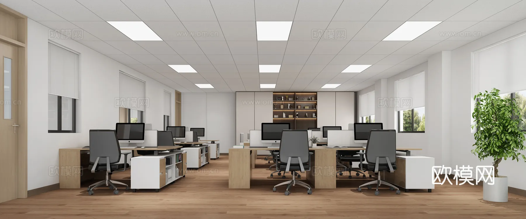 Office Space 3D Scenes – Office Room 3D Blocks – 062 – VRAY Render
