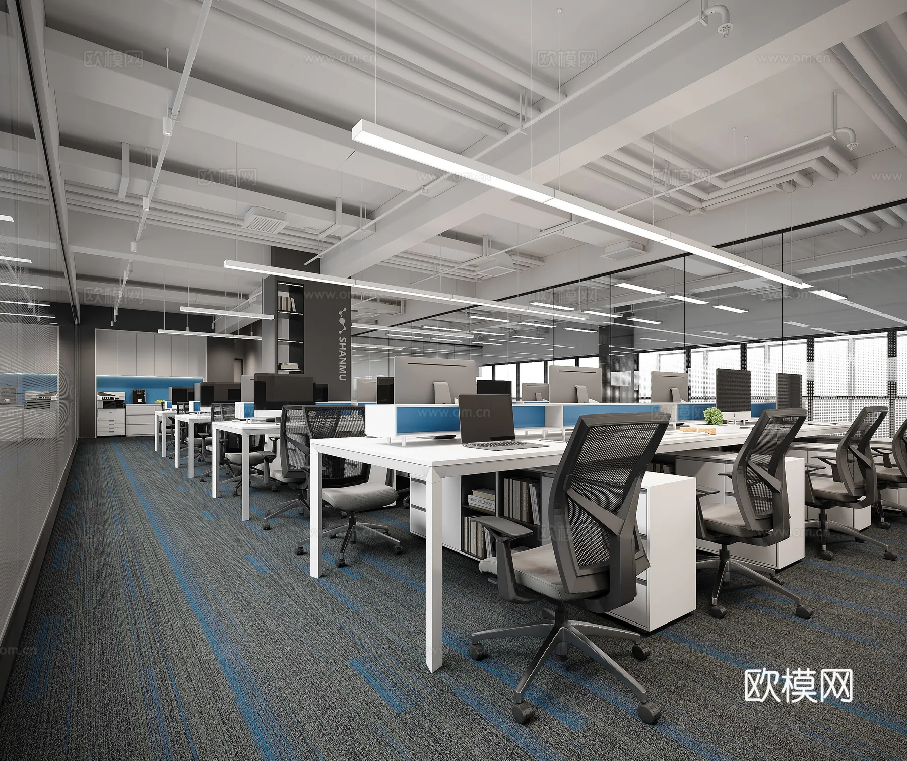 Office Space 3D Scenes – Office Room 3D Blocks – 065 – CORONA Render