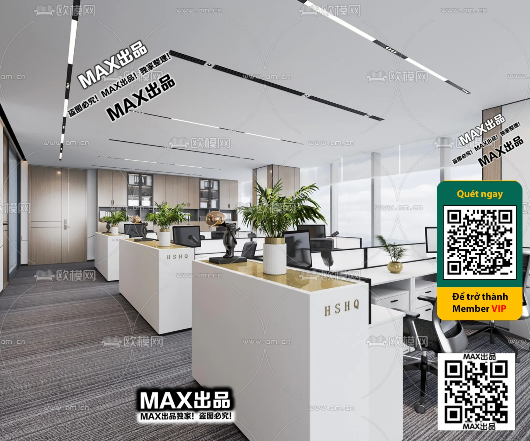 OFFICE SPACE – VRAY / CORONA – 3D MODEL – 4849