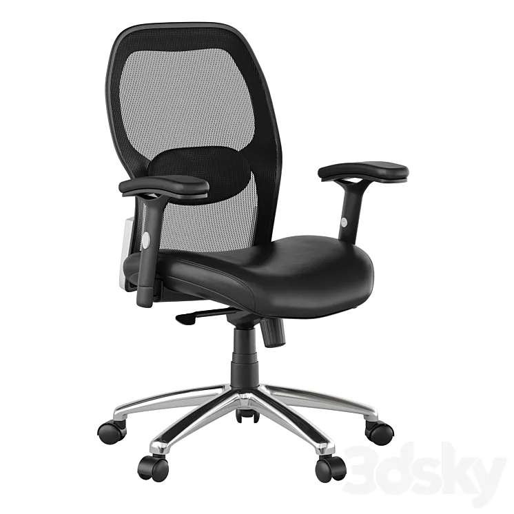Office swivel chair with soft-leather seat 3DS Max Model