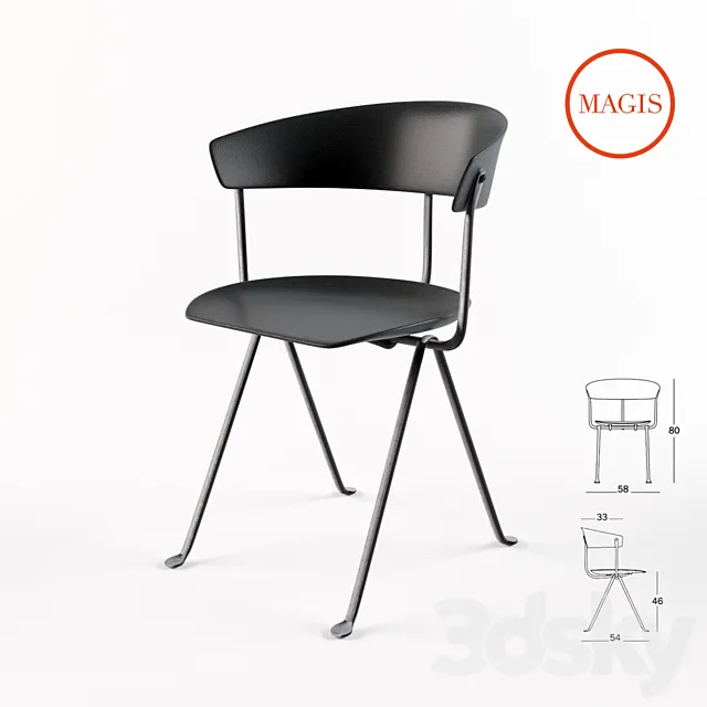 Officina chair by Ronan & Erwan Bouroullec 3DS Max Model