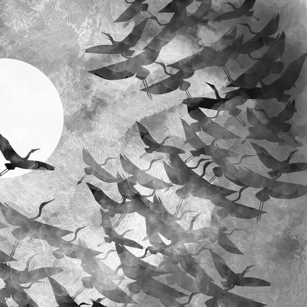 Officinarkitettura – Wallpaper Birds and waves white row 3ds Max