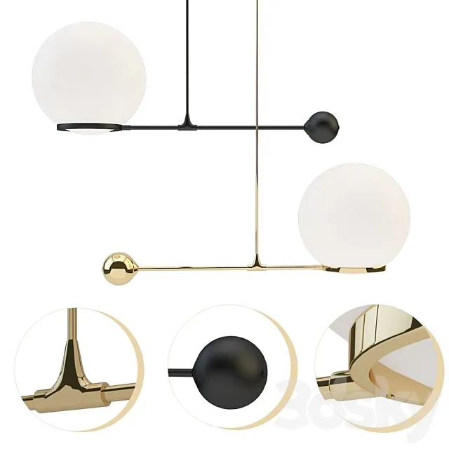 o&g contrapesso 8″ globe led pendant 3ds Max