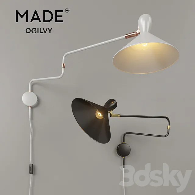 Ogilvy Swing Arm Wall Lamp 3DS Max Model